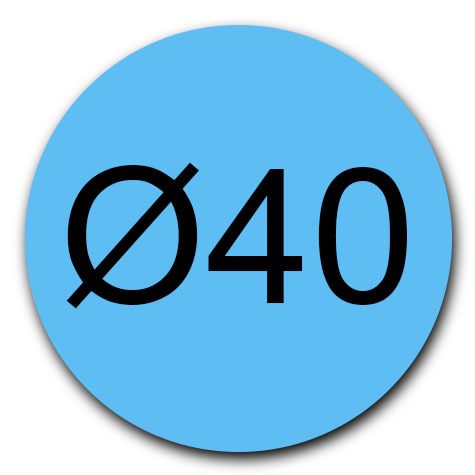 legatoria Bollini autoadesivi colorati diametro 40mm AZZURRO, adesivo permanente, in rotolo.