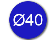 legatoria Bollini autoadesivi colorati diametro 40mm BLU, adesivo permanente, in rotolo LEG3544