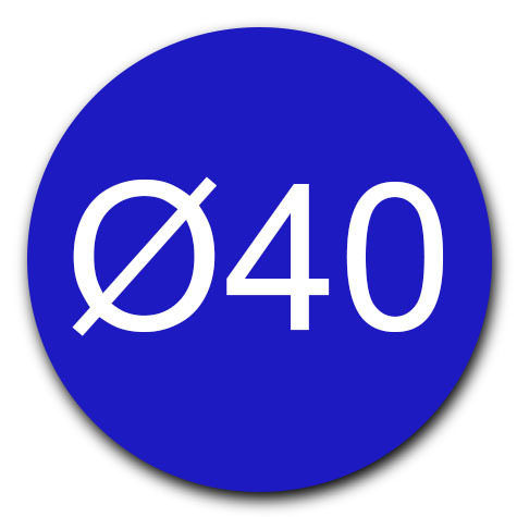 legatoria Bollini autoadesivi colorati diametro 40mm BLU, adesivo permanente, in rotolo.