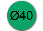 legatoria Bollini autoadesivi colorati diametro 40mm VERDE SCURO, adesivo permanente, in rotolo LEG3545
