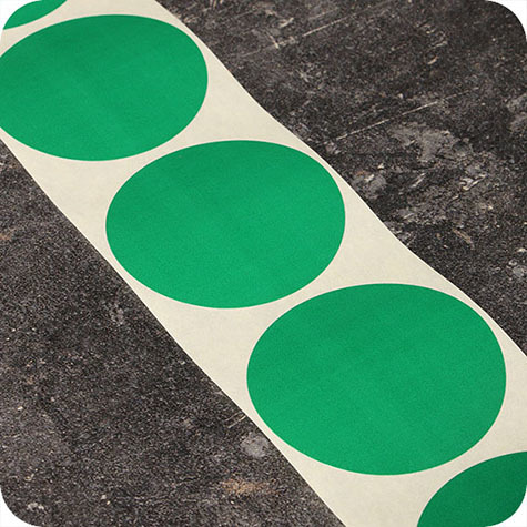 legatoria Bollini autoadesivi colorati diametro 50mm VERDE SCURO, adesivo permanente, in rotolo.