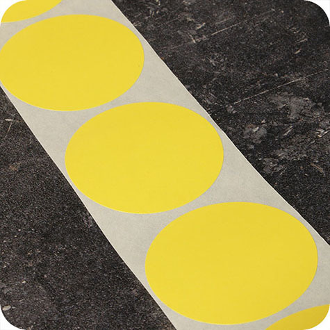 legatoria Bollini autoadesivi colorati diametro 50mm GIALLO, adesivo permanente, in rotolo.