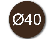 legatoria Bollini autoadesivi colorati diametro 40mm MARRONE, adesivo permanente, in rotolo LEG3548