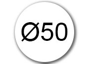 legatoria Bollini autoadesivi colorati diametro 50mm BIANCO, adesivo permanente, in rotolo LEG3549