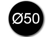 legatoria Bollini autoadesivi colorati diametro 50mm NERO, adesivo permanente, in rotolo LEG3550