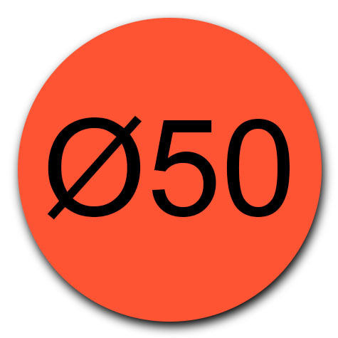 legatoria Bollini autoadesivi colorati diametro 50mm ROSSO, adesivo permanente, in rotolo.