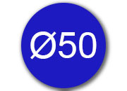 legatoria Bollini autoadesivi colorati diametro 50mm BLU, adesivo permanente, in rotolo LEG3553