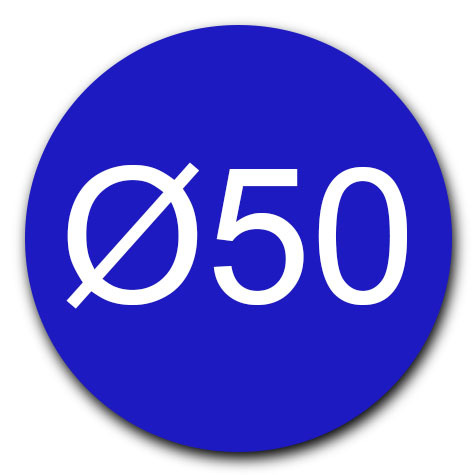 legatoria Bollini autoadesivi colorati diametro 50mm BLU, adesivo permanente, in rotolo.