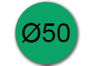 legatoria Bollini autoadesivi colorati diametro 50mm VERDE SCURO, adesivo permanente, in rotolo LEG3554