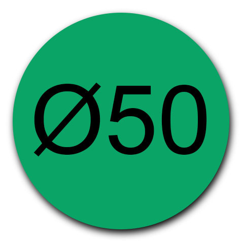 legatoria Bollini autoadesivi colorati diametro 50mm VERDE SCURO, adesivo permanente, in rotolo.