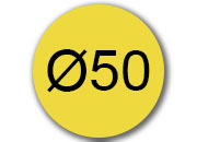 legatoria Bollini autoadesivi colorati diametro 50mm GIALLO, adesivo permanente, in rotolo LEG3555