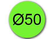 legatoria Bollini autoadesivi colorati diametro 50mm VERDE CHIARO, adesivo permanente, in rotolo LEG3558