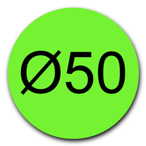 legatoria Bollini autoadesivi colorati diametro 50mm VERDE CHIARO, adesivo permanente, in rotolo.