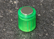 legatoria Bottoni magnetici diametro10mm. VERDEtrasparente. cilindrici TRASPARENTE VERDE. Diametro magnete 10mm, diametro cilindro 14mm, altezza cilindro19mm. Calamita con grado magnetico N38 (forza di attrazione massima:1900g) LEG3573