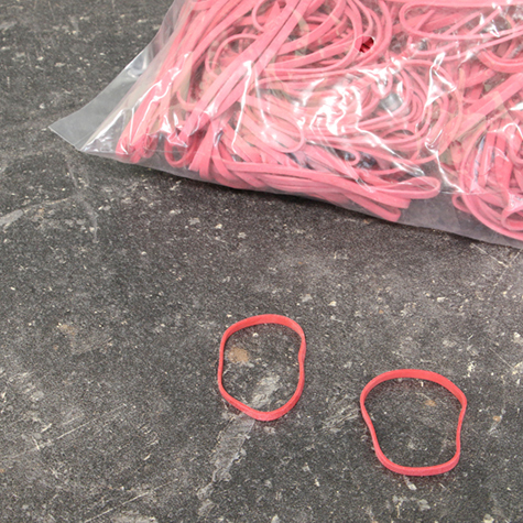 legatoria Elastici a fascetta diametro 25mm ROSSO, sezione 3x1mm.