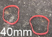 legatoria Elastici a fascetta diametro 40mm ROSSO, sezione 3x1mm LEG3576