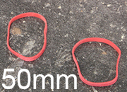 legatoria Elastici a fascetta diametro 50mm ROSSO, sezione 3x1mm LEG3577