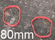 legatoria Elastici a fascetta diametro 80mm ROSSO, sezione 3x1mm, dimensioni stese 3x120mm LEG3579