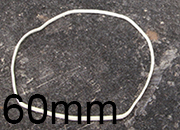 legatoria Elastici diametro 60mm BIANCO, sezione 1,2x1,5mm. gomma all'80%. 500 grammi. Larghezza: 1,5mm, spessore: 1,2mm LEG3583