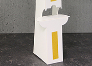 legatoria Piedino DOPPIO,�posteriore�A4 (180x290mm) BIANCO. Ideale per realizzare cartelli espositivi da banco. Cartone spesso 1mm, con doppio strip autoadesivo  LEG3587