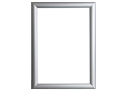 legatoria Cornice alluminio a scatto, A3 AUTOADESIVA mediante nastro biadesivo in schiuma di PE, largo: 19mm, spessore: 1mm. Per fogli di dimensione A3(297x420mm). Dimensioni esterne: 330x450mm. Area visibile: 278x400mm. Profilo: 25mm. La cornice  dotata di foglio protettivo in PVC trasparente antiriflesso..