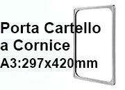 legatoria CornicePerLocandina, A3(297x420mm), GRIGIO Cornici di Plastica per cartelli o locandine. Dimensioni esterne 300x425mm, dimensioni riquadro interno 278x403mm. Angoli arrotondati..