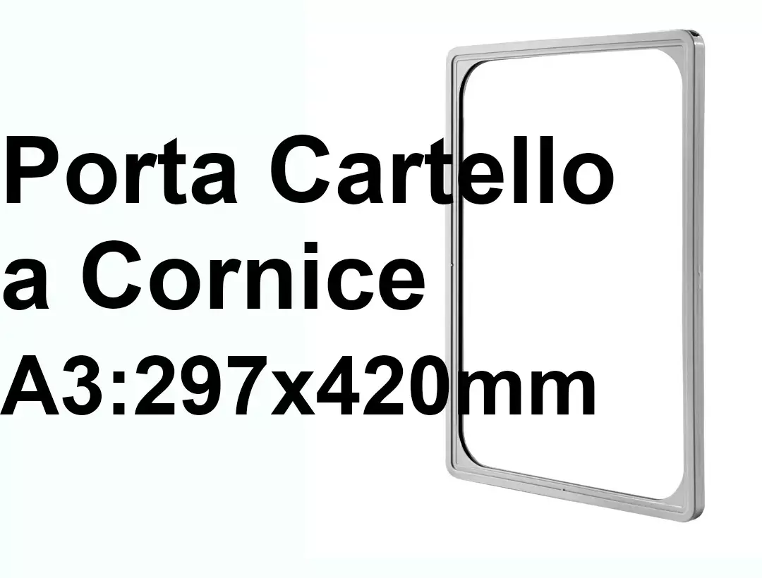 legatoria CornicePerLocandina, A3(297x420mm), GRIGIO Cornici di Plastica per cartelli o locandine. Dimensioni esterne 300x425mm, dimensioni riquadro interno 278x403mm. Angoli arrotondati..