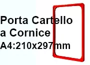 legatoria CornicePerLocandina, A4(210x297mm), ROSSO Cornici di Plastica per cartelli o locandine. Dimensioni esterne 212x303mm, dimensioni riquadro interno 190x280mm. Angoli arrotondati..