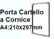 legatoria CornicePerLocandina, A4(210x297mm), GRIGIO Cornici di Plastica per cartelli o locandine. Dimensioni esterne 212x303mm, dimensioni riquadro interno 190x280mm. Angoli arrotondati..