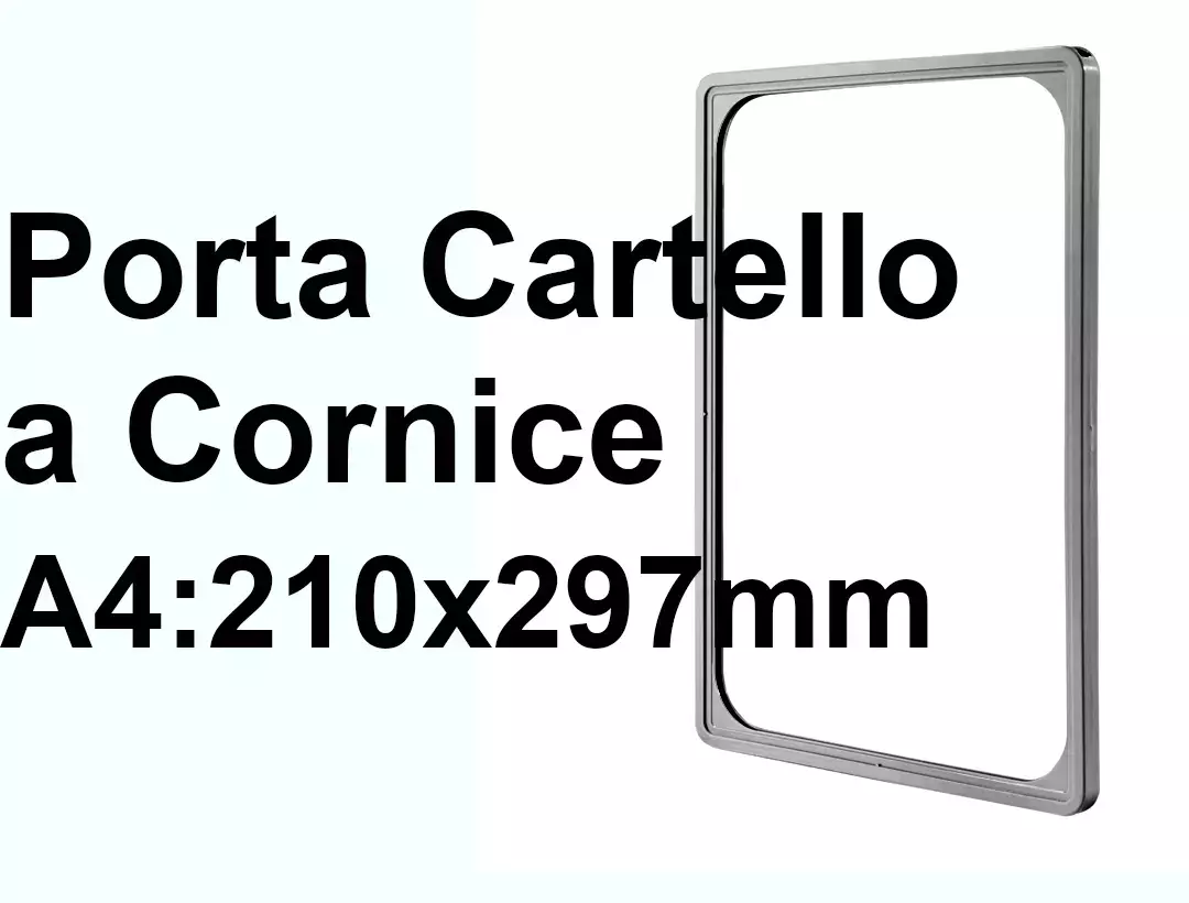 legatoria CornicePerLocandina, A4(210x297mm), GRIGIO Cornici di Plastica per cartelli o locandine. Dimensioni esterne 212x303mm, dimensioni riquadro interno 190x280mm. Angoli arrotondati..