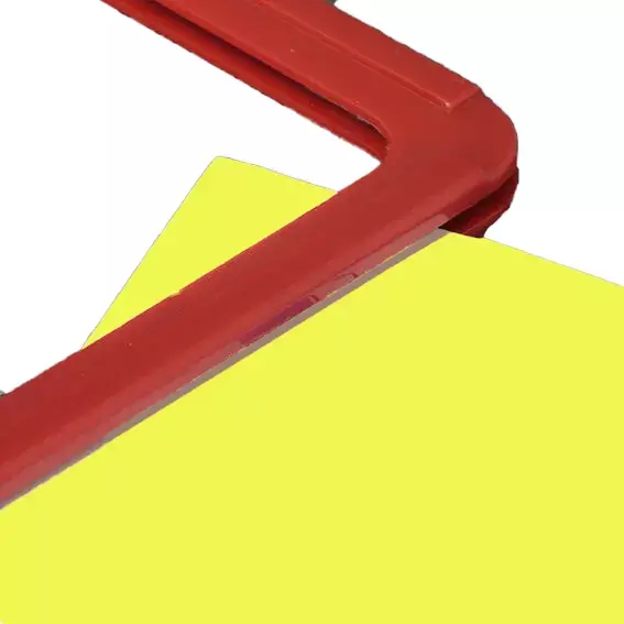 legatoria PortaLocandina con piantana A4, ROSSO Asta in alluminio, regolabile da 30 a 50cm. Base: 210x160mm.