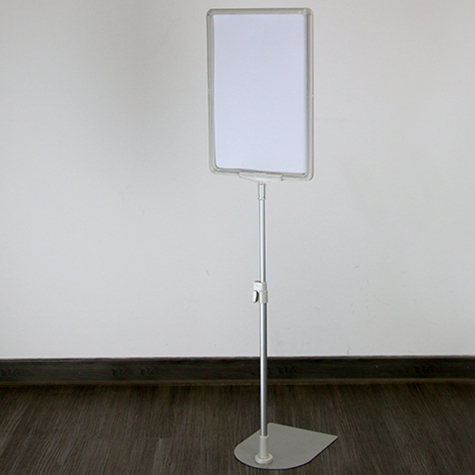 legatoria Locandina con piantana A4, GRIGIO Asta in alluminio, regolabile da 30 a 50cm. Base: 210x160mm.