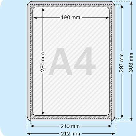 legatoria Locandina con piantana A4, GRIGIO Asta in alluminio, regolabile da 30 a 50cm. Base: 210x160mm.