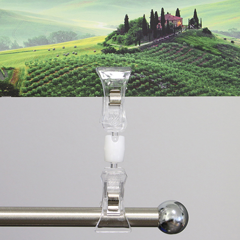 legatoria Doppia molletta Piccola-Piccola altezza 98mm TRASPARENTE in policarbonato. Composta da: 2 mollette PICCOLE (38x21mm) collegate da giunto a sfera. Altezza totale 98mm.