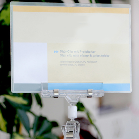 legatoria Doppia molletta GRANDE-PortacartellinoGRANDE altezza 110mm NERO  in policarbonato. Composta da 2 mollette, 1 GRANDE (58x25mm) e 1 PORTACARTELLINO (80x15mm) collegate da  giunto a sfera. Altezza totale 110mm.