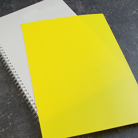 legatoria Copertine colorate A4, 450 micron GIALLO. Formato A4 (210x297mm), in PVC rigido.