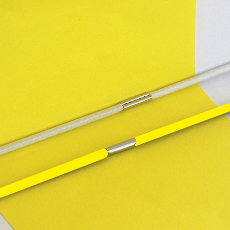 legatoria Anello elastico rivestito tessuto. 410mm GIALLO, spessore 2mm, le due estremit� sono congiunte con una chiusura metallica per formare un anello che ben si adatta a rilegare fogli formato A5 (210mm).