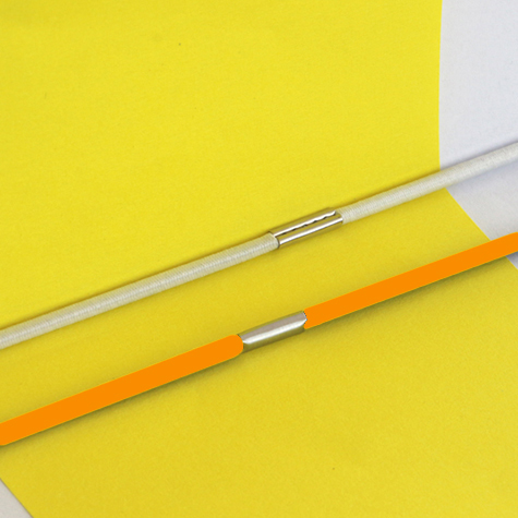 legatoria Anello elastico rivestito tessuto, 293mm ARANCIO, spessore 2mm, le due estremit sono congiunte con una chiusura metallica per formare un anello che ben si adatta a rilegare fogli formato A6 (14,85mm).