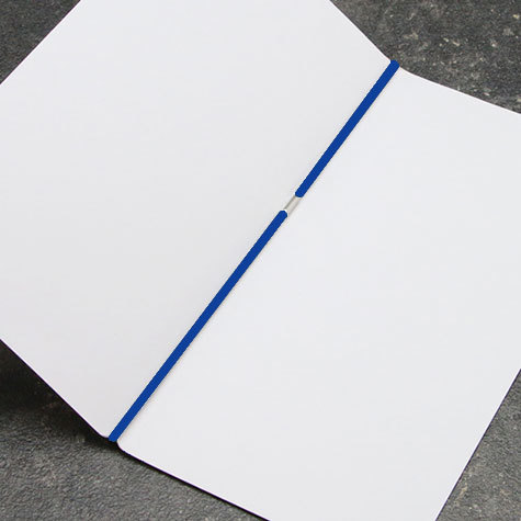 legatoria Anello elastico rivestito tessuto, 293mm BLU MEDIO, spessore 2mm, le due estremit sono congiunte con una chiusura metallica per formare un anello che ben si adatta a rilegare fogli formato A6 (14,85mm).