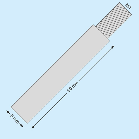 legatoria Prolunghe nichelate viti sepolte 50mm Lunghezza 50 mm, diametro esterno 5mm, filettatura maschio e femmina 4ma.