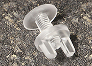 legatoria Viti vichinghe, plastica TRASPARENTE 14mm lunghezza vite 14mm, diametro testa 14mm, diametro tubetto 5mm. Una testa fissa ed una mobile (a base vichinga) LEG3708