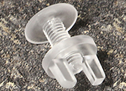 legatoria Viti vichinghe, plastica TRASPARENTE 27mm lunghezza vite 27mm, diametro testa 14mm, diametro tubetto 5mm. Una testa fissa ed una mobile (a base vichinga).