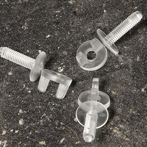 legatoria Viti vichinghe, plastica TRASPARENTE 27mm lunghezza vite 27mm, diametro testa 14mm, diametro tubetto 5mm. Una testa fissa ed una mobile (a base vichinga).