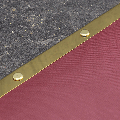 legatoria Dorsetto, dorsino rilegafogli metallico, 6mm. ORO, lunghezza 320mm, rilega fino a 6mm mediante l�ausilio di due viti di fissaggio nichelate.
