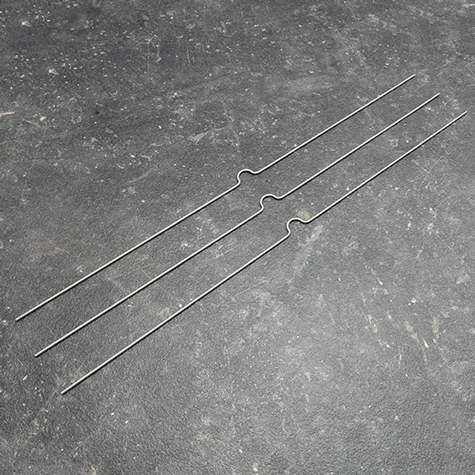 legatoria Appendino calendari, 400mm, ARGENTO con mezzaluna NORMALE (alta 10mm), lunghezza 400mm, spessore 2mm.