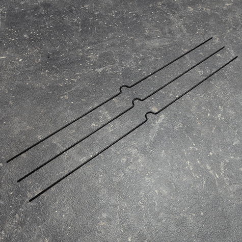 legatoria Appendino calendari, 400mm, NERO con mezzaluna NORMALE (alta 10mm), lunghezza 400mm, spessore 2mm.