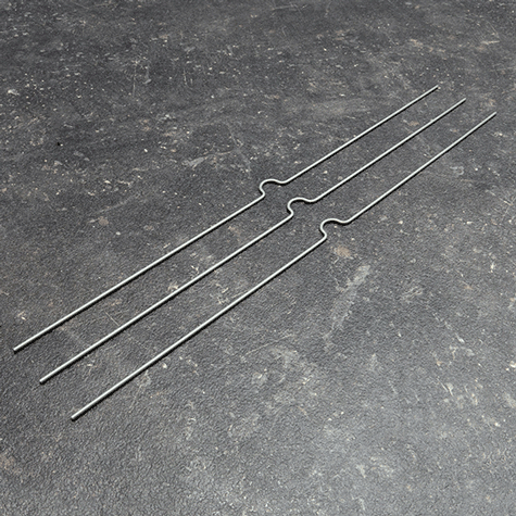 legatoria Appendino calendari, 350mm, ARGENTO con mezzaluna NORMALE (alta 10mm), lunghezza 350mm, spessore 2mm.