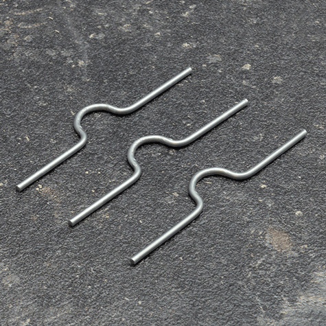 legatoria Appendino calendari, 70mm, ARGENTO con mezzaluna NORMALE (alta 10mm), lunghezza 70mm, spessore 2mm.