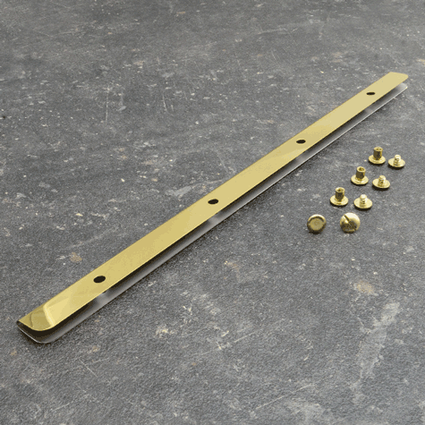 legatoria Dorsetto, dorsino rilegafogli metallico, 6mm. ORO, lunghezza 320mm, rilega fino a 6mm mediante l�ausilio di due viti di fissaggio nichelate.