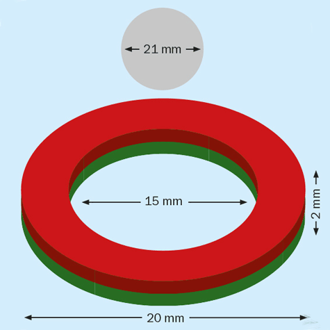 legatoria Segnagiorno magnetico calendario, diametro 20mm Diametro esterno 20 mm. Diametro interno 15 mm. Spessore 2mm. NICHELATO. Al Neodimio N40. Forza attrattiva di 2700 grammi. Dotato di disco metallico posteriore..
